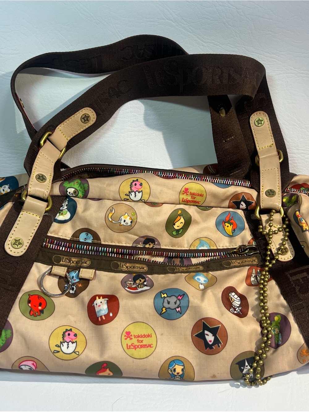 Rare LeSportSac x Tokidoki Famiglia Nylon Bag with Rainbow Zipper